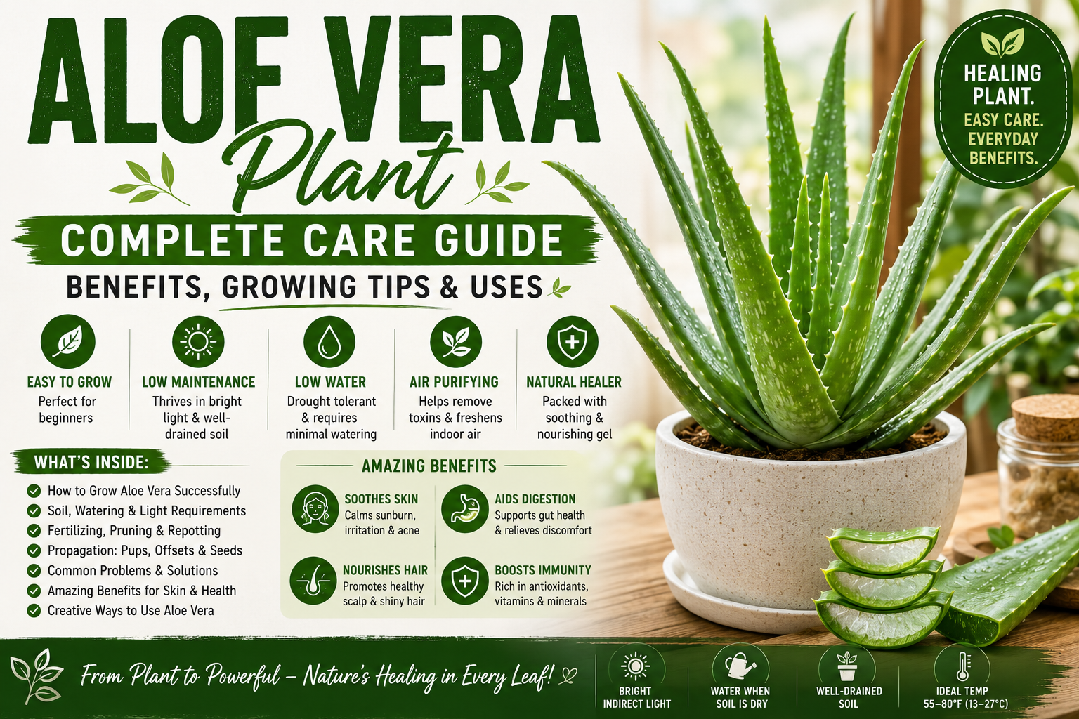 Aloe Vera Plant: Complete Care Guide, Benefits, Growing Tips & Uses