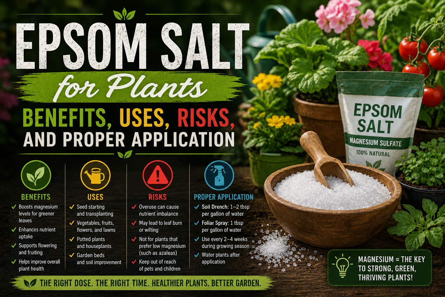 Epsom Salt for Plants: Benefits, Uses, Risks, and Proper Application
